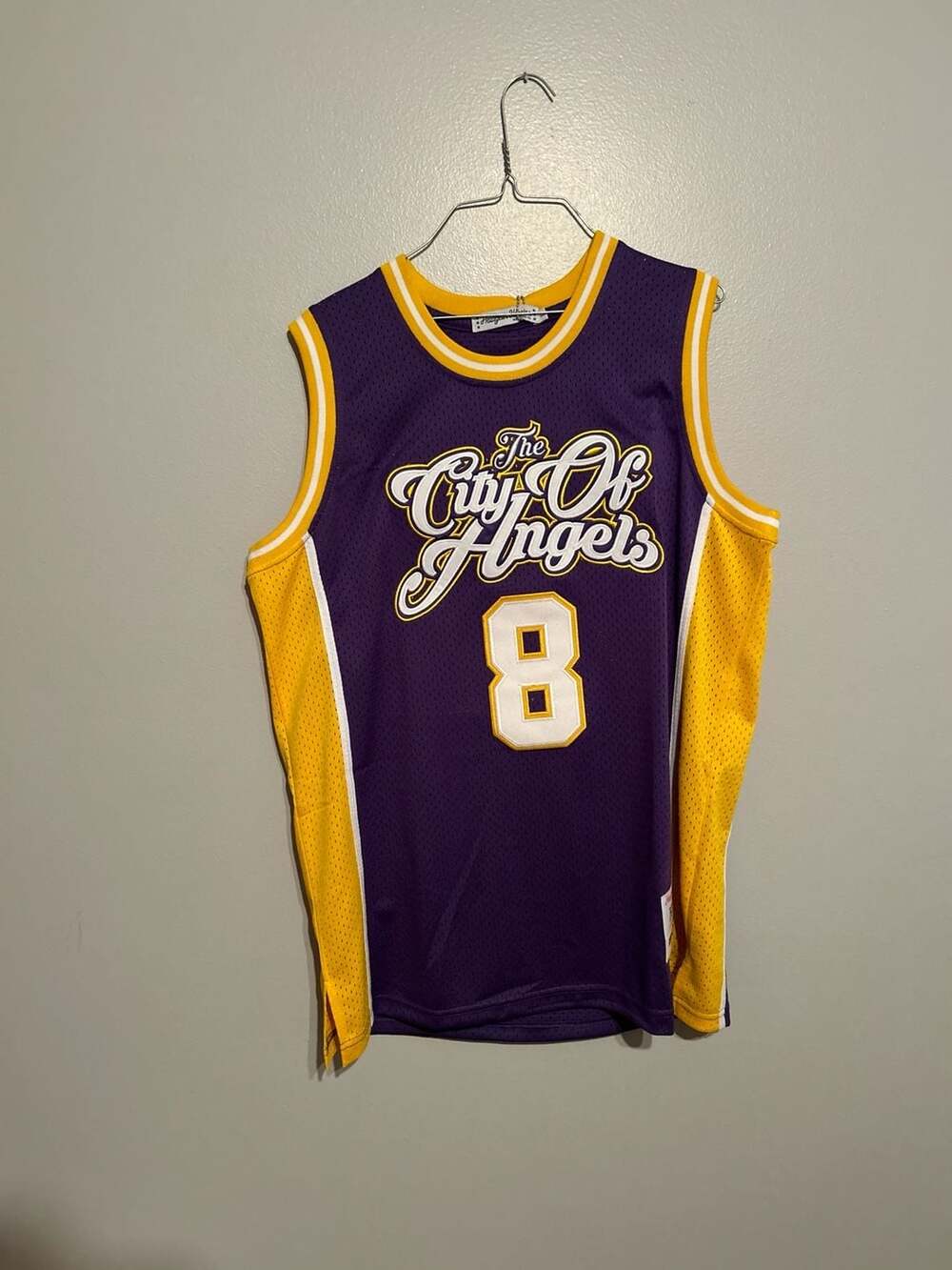 Headgear Classics City of Angels Kobe Bryant #8 #24 Basketball Jersey Purple